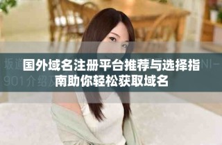 国外域名注册平台推荐与选择指南助你轻松获取域名