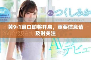 黄9·1窗口即将开启，重要信息请及时关注