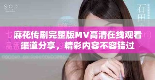 麻花传剧完整版MV高清在线观看渠道分享，精彩内容不容错过