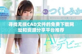 寻找无损CAD文件的免费下载网址和资源分享平台推荐