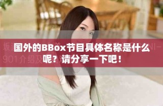 国外的BBox节目具体名称是什么呢？请分享一下吧！