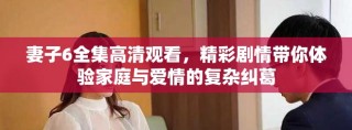 妻子6全集高清观看，精彩剧情带你体验家庭与爱情的复杂纠葛
